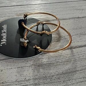 ModCloth Shiny Gold Moon and Star Hoop Earrings